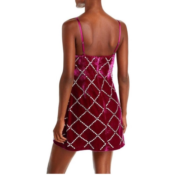 RAMY BROOK Velvet Rhinestone Mini Dress - Picture 3 of 4